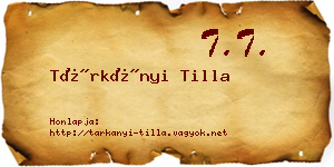 Tárkányi Tilla névjegykártya